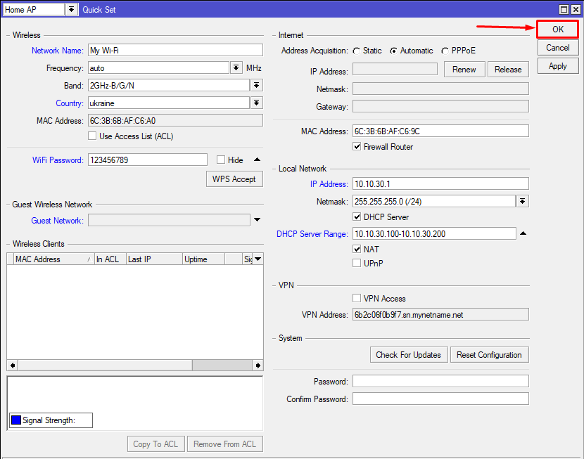 Mikrotik настройка wifi. Базовая настройка микротик. Быстрая настройка микротик quick Set. Signal strength роутер настройка. Базовые настройте для лакипермс default.